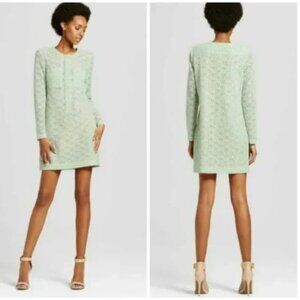 Victoria Beckham NWOT Mint Green Lace Long Sleeve Dress
